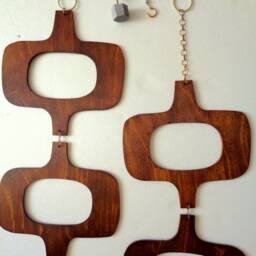 Mid Century Modern Room Divider Custom Length & Colors, Plywood Partition - thumbnail 2