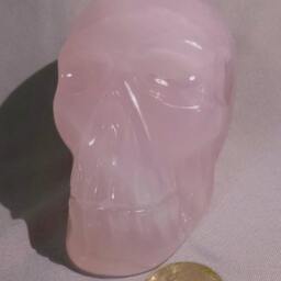 Rose Quartz Crystal Skull - thumbnail 2