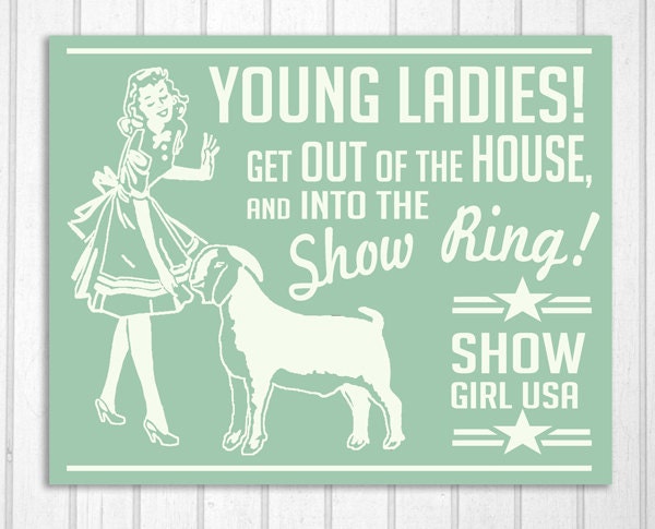 Show Boer Goat Retro Hand Screened Wood Sign - image 1