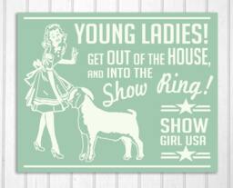Show Boer Goat Retro Hand Screened Wood Sign - thumbnail 1