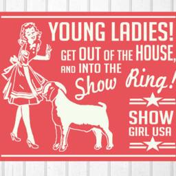 Show Boer Goat Retro Hand Screened Wood Sign - thumbnail 2