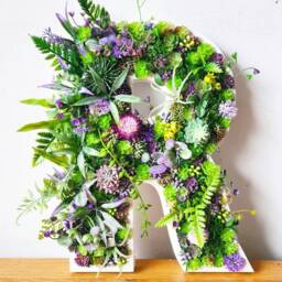 Faux Succulent Wall Letter Plant Decor Sign, Moss Art - 8 Inches/20cm - thumbnail 2
