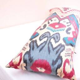 Multi Color Ikat Body Pillow Cover, Extra Long Lumbar - thumbnail 3