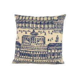 Zoffany - Rome Taupe/Indigo Stunning Woven Roman Landscape Cushion Cover Handmade Throw Pillow Designer Home Decor - thumbnail 3