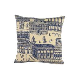 Zoffany - Rome Taupe/Indigo Stunning Woven Roman Landscape Cushion Cover Handmade Throw Pillow Designer Home Decor - thumbnail 2