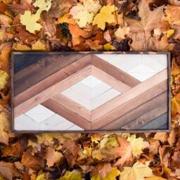 Geometric Wood Wall Art Hanging Modern Dimensional Decor - thumbnail 3
