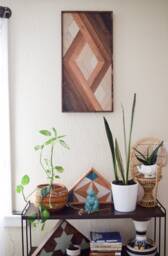 Geometric Wood Wall Art Hanging Modern Dimensional Decor - thumbnail 1
