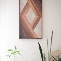 Geometric Wood Wall Art Hanging Modern Dimensional Decor - thumbnail 4