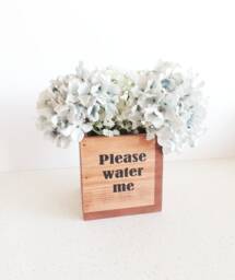 "Rustic Wooden Succulent Planter ""Please Water Me" - thumbnail 1