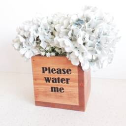 "Rustic Wooden Succulent Planter ""Please Water Me" - thumbnail 3