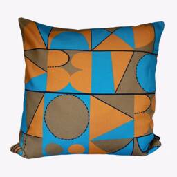 Taking Shape Cushion - Marigold + Turquoise