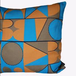 Taking Shape Cushion - Marigold + Turquoise - thumbnail 3