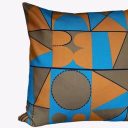 Taking Shape Cushion - Marigold + Turquoise - thumbnail 2