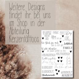 Candle Tattoos With Various Designs - Waterslide Decals Decorating Candles Sayings Easter Spring Flowers - thumbnail 4