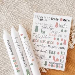 Candle Tattoos With Various Designs - Waterslide Decals Decorating Candles Sayings Easter Spring Flowers