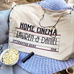 Personalised Home Cinema Fleece Blanket Family Movie Night Gift - thumbnail 2