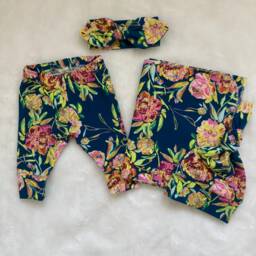 Newborn Girl Take Home Set. Swaddle Blanket & Hat Or Headband Leggings. Baby Shower Gift. Photo Prop - thumbnail 3