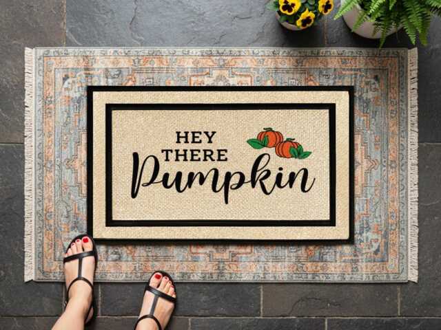 Personalized Pumpkin Doormat - Welcome Guests With Autumn Charm - image 1