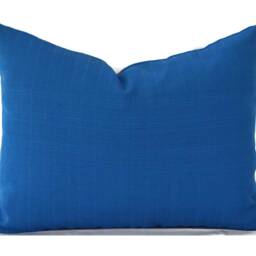 Outdoor Pillow Cover With Zippers, Easy To Use & Washable, Solid Sunsetter Denim Blue - thumbnail 3