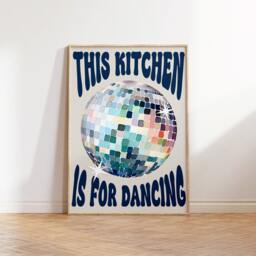 This Kitchen Is For Dancing Print, Disco Ball, Retro Poster, Trendy Wall Art, Prints, Decor, Poster 2028 - thumbnail 2