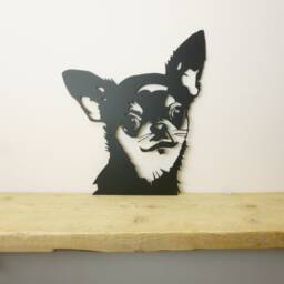 Chihuahua Metal Wall Art, Rust Finish Steel, Dog Garden Decor - thumbnail 2