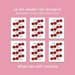36 Mini Red Cherry Fabric Wall Decals - Playroom & Nursery Decor - thumbnail 2