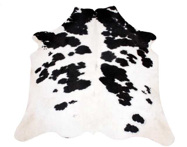 Chic Large Cowhide Rug - Black & White Hair-On Leather For Sophisticated Spaces - 54x54 Inches - image 1