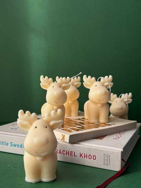 Reindeer Soy Wax Candle - Holiday Christmas Decor - image 1