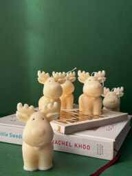 Reindeer Soy Wax Candle - Holiday Christmas Decor