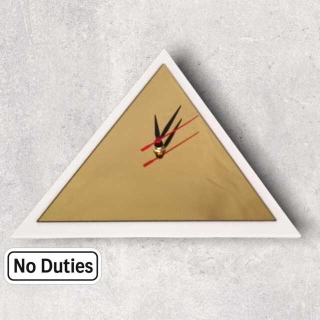 Triangle Shaped Clocks - Two Colour Clock, Many Colou Choices & Bespoke Shapes & Sizes Made - image 1