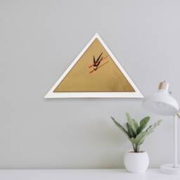 Triangle Shaped Clocks - Two Colour Clock, Many Colou Choices & Bespoke Shapes & Sizes Made - thumbnail 3