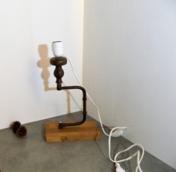 Rustic Lights, Lighting, Lamp, Table Light, Desk Hand Drill, Bespoke Gifts, Office Decor, Vintage French - thumbnail 1