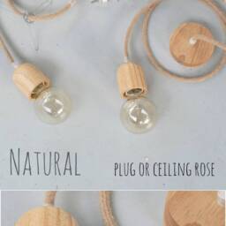 Small Round Bamboo Wood Pendant Lamp Shade - Woven Rustic Boho Light - thumbnail 4
