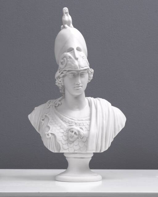 Athena Bust Sculpture - Goddess Statue Of Wisdom Roman Greek Athene - Small Female Art Made in Europe - 26cm/10.2 - image 1