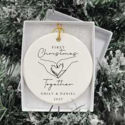 Personalised First Christmas Together Decoration Couple Boyfriend Girlfriend Ornament Gift - thumbnail 3