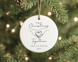 Personalised First Christmas Together Decoration Couple Boyfriend Girlfriend Ornament Gift - thumbnail 1