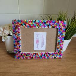 Colourful Star Sequin Photo Frame 5 X 7 Inches - thumbnail 2