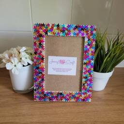 Colourful Star Sequin Photo Frame 5 X 7 Inches - thumbnail 4