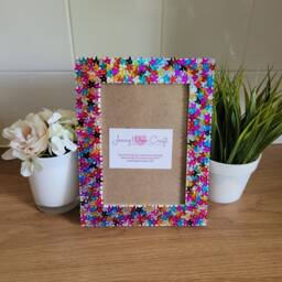 Colourful Star Sequin Photo Frame 5 X 7 Inches