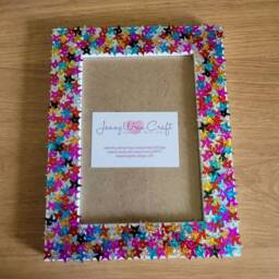 Colourful Star Sequin Photo Frame 5 X 7 Inches - thumbnail 3