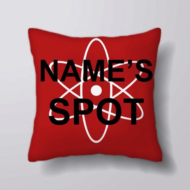 Customizeable Personlized Red Big Bang Theory My Spot - Cushion Cover Case Or Stuffed With Insert