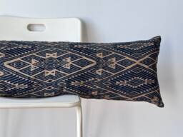 Vintage Embroidered Silk Textile Ethnic Piece Of Tradition Costume Lumbar Pillow Cover - thumbnail 1