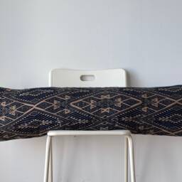 Vintage Embroidered Silk Textile Ethnic Piece Of Tradition Costume Lumbar Pillow Cover - thumbnail 3