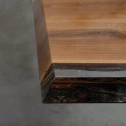 Custom Resin Epoxy Table With Metal Legs, Live Edge Made Of Oak Wood, Uv Table, Modern Dining Conference Table - thumbnail 4