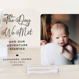 Personalized Baby Photo Acrylic Plaque Newborn Birth Announcement Gift - thumbnail 3