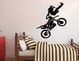 Motocross Vinyl Wall Decal Dirt Bike Art 4270 - thumbnail 1