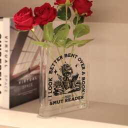 Smut Reader Book Vase, Spicy Shaped Flower Vase For Readers, Acrylic Funny Decor, Romance Shelf Aesthetic - thumbnail 2