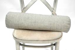 Bolster Pillow, Roll Neck Buckwheat Charcoal Grey/Natural Grey Striped Linen Bolster Buckwheat 5'x20'/13x50cm Pillow