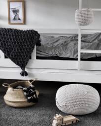 Crochet Pouf Ottoman Eco-Friendly Cotton Knit Footstool