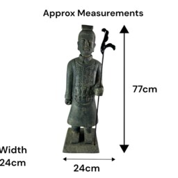 Standing Warrior With Spear Resin Terracotta Effect Grey Garden Statue Ornament - thumbnail 3